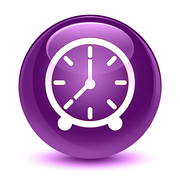 Purple cartoon clock